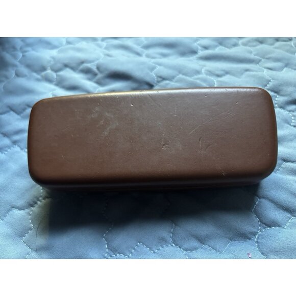 Longchamp Paris Brown Leather Hard Shell Sunglasses Sun Eye Glass Glasses Case - Picture 2 of 6